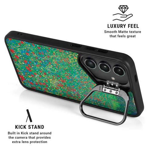 Poppy Field by Gustav Klimt Galaxy S25 Kickstand Case