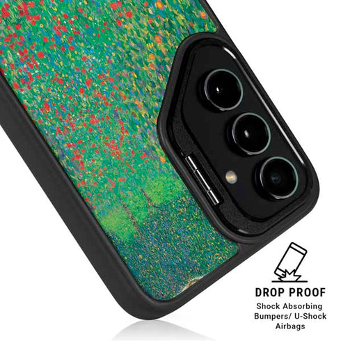Poppy Field by Gustav Klimt Galaxy S25 Kickstand Case