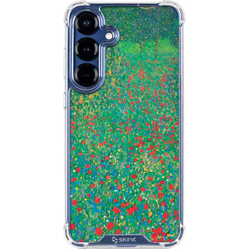 Poppy Field by Gustav Klimt Galaxy S25 Clear Case