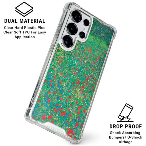 Poppy Field by Gustav Klimt Galaxy S25 Ultra Clear Case