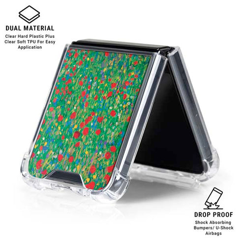Poppy Field by Gustav Klimt Galaxy Z Flip6 Clear Case