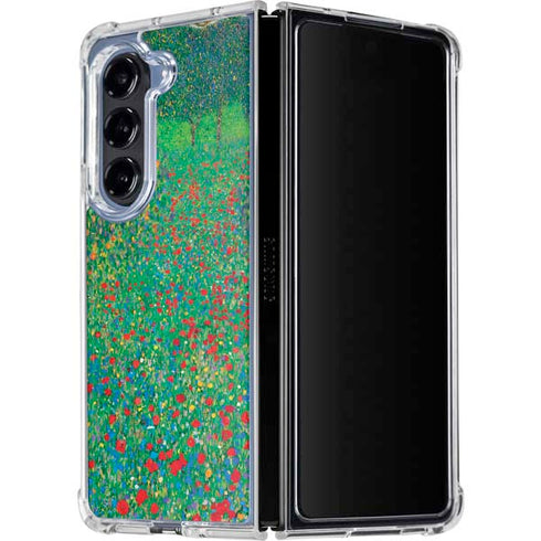 Poppy Field by Gustav Klimt Galaxy Z Fold5 5G Clear Case