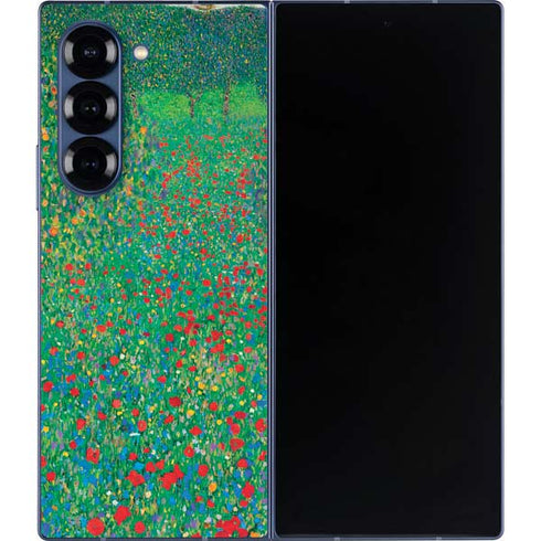 Poppy Field by Gustav Klimt Galaxy Z Fold6 Skin