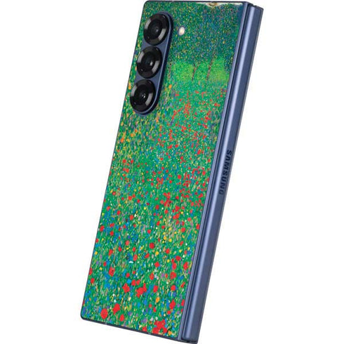 Poppy Field by Gustav Klimt Galaxy Z Fold6 Skin