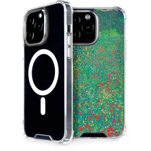 Poppy Field by Gustav Klimt iPhone Cases