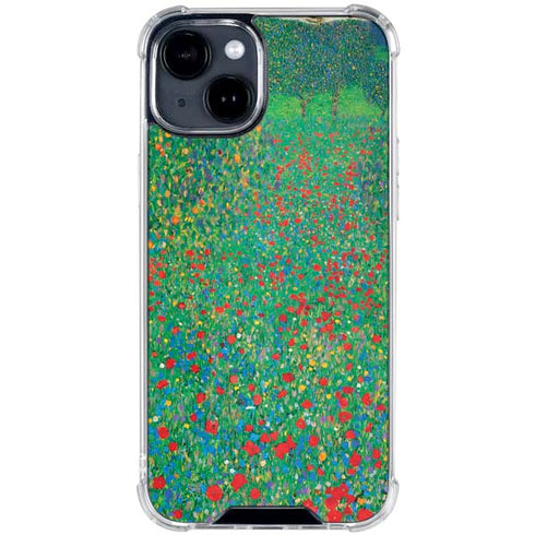 Poppy Field by Gustav Klimt iPhone 15 Clear Case