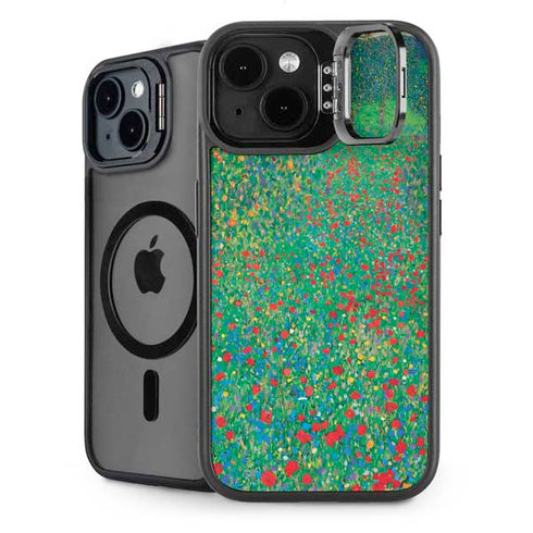 Poppy Field by Gustav Klimt iPhone 15 Plus Kickstand Case