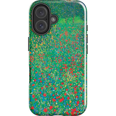 Poppy Field by Gustav Klimt iPhone 16 Impact Case