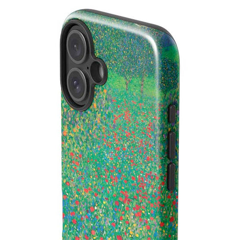 Poppy Field by Gustav Klimt iPhone 16 Impact Case