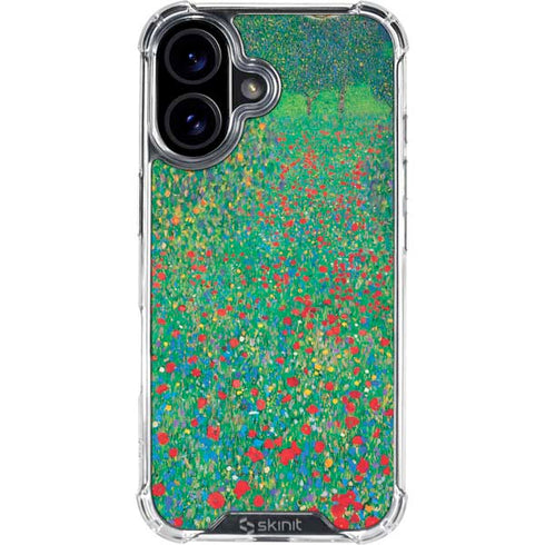 Poppy Field by Gustav Klimt iPhone 16 Plus Clear Case