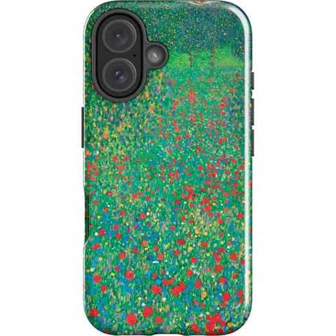 Poppy Field by Gustav Klimt iPhone 16 Plus Impact Case