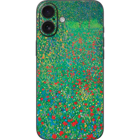 Poppy Field by Gustav Klimt iPhone 16 Plus Skin