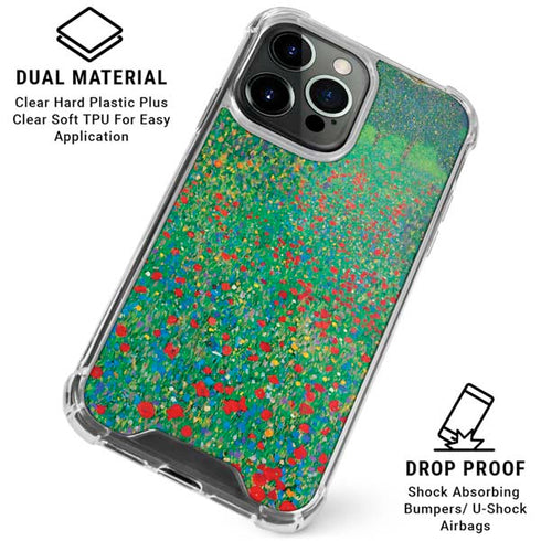 Poppy Field by Gustav Klimt iPhone 16 Pro Clear Case