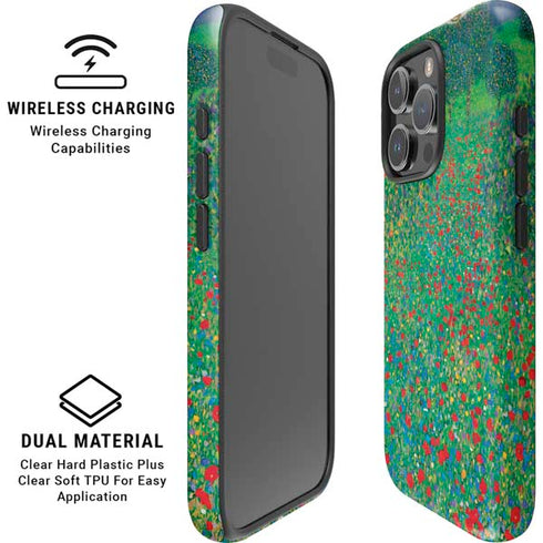 Poppy Field by Gustav Klimt iPhone 16 Pro Magsafe Impact Case