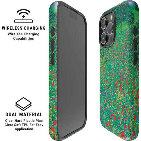 Poppy Field by Gustav Klimt iPhone 16 Pro Max Magsafe Impact Case
