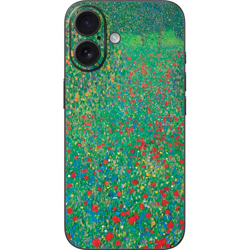 Poppy Field by Gustav Klimt iPhone 16 Skin