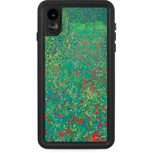 Poppy Field by Gustav Klimt iPhone Cases