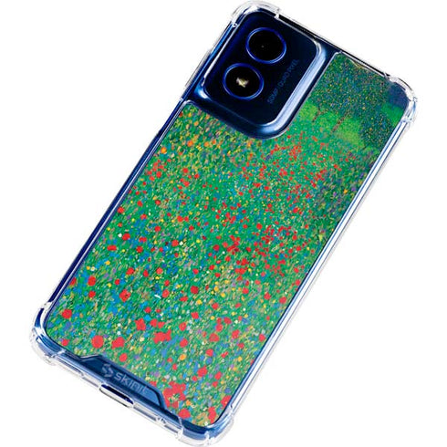 Poppy Field by Gustav Klimt Moto G Play 4G (2024) Clear Case