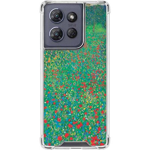 Poppy Field by Gustav Klimt Moto G Play 5G (2025) Clear Case