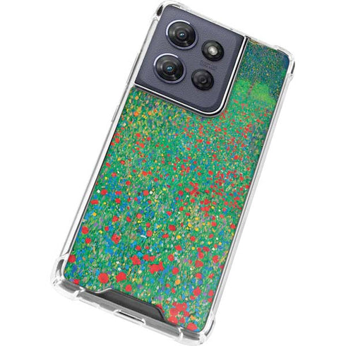 Poppy Field by Gustav Klimt Moto G Play 5G (2025) Clear Case