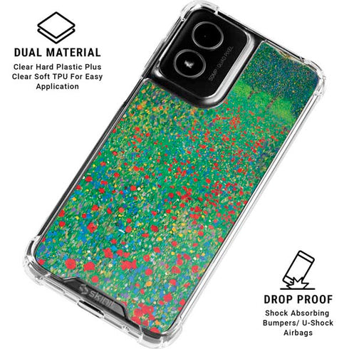 Poppy Field by Gustav Klimt Moto G Power 5G (2024) Clear Case