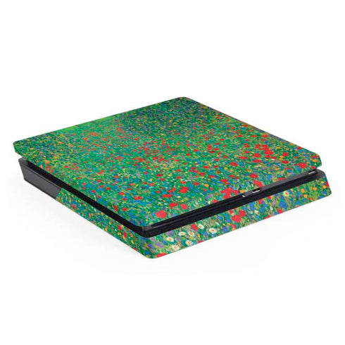 Poppy Field by Gustav Klimt PS4 Slim Skin