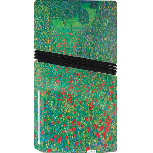 Poppy Field by Gustav Klimt PS5 Pro Disk Console Skin