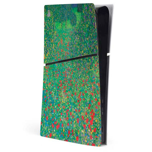 Poppy Field by Gustav Klimt PS5 Slim Digital Edition Console Skin