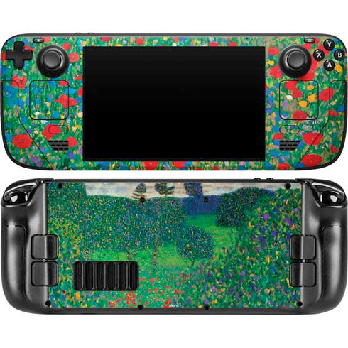 Poppy Field by Gustav Klimt Steam Deck Handheld Gaming Computer OLED Skin