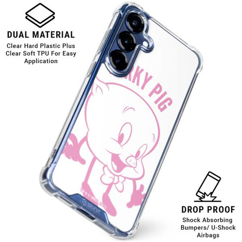 Looney Tunes Porky Pig Big Head Galaxy S25 FE Clear Case
