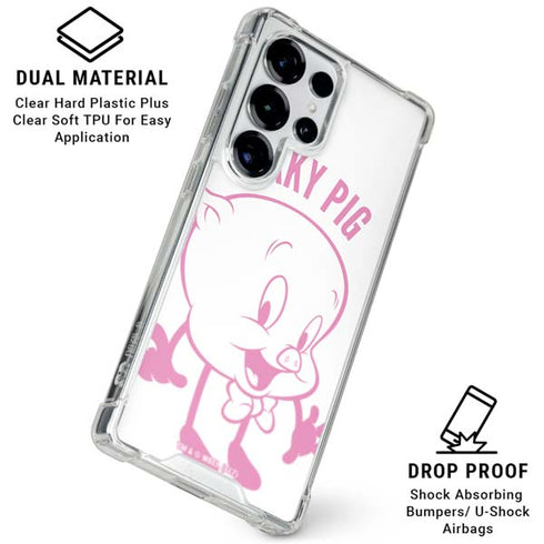 Looney Tunes Porky Pig Big Head Galaxy S25 Ultra Clear Case