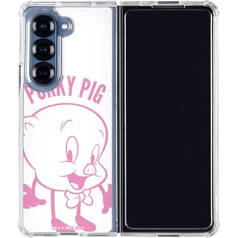 Looney Tunes Porky Pig Big Head Galaxy Z Fold6 Clear Case