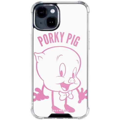 Looney Tunes Porky Pig Big Head iPhone 15 Clear Case