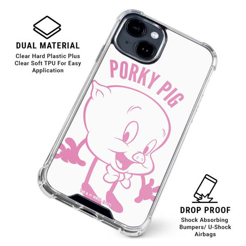 Looney Tunes Porky Pig Big Head iPhone 15 Clear Case