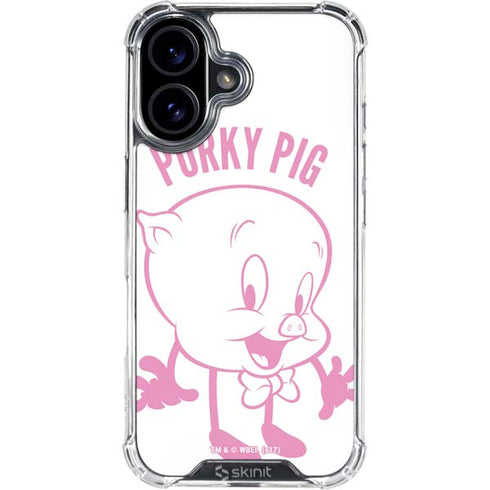Looney Tunes Porky Pig Big Head iPhone 16 Clear Case