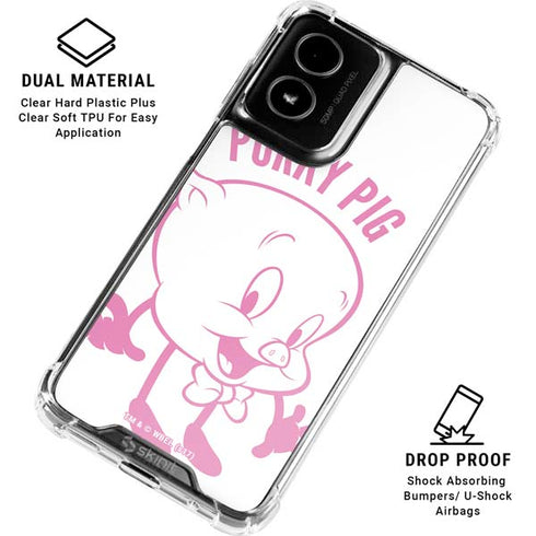 Looney Tunes Porky Pig Big Head Moto G Power 5G (2024) Clear Case