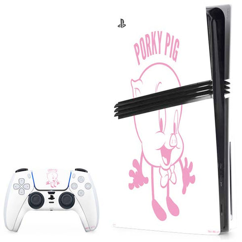 Looney Tunes Porky Pig Big Head PS5 Pro Disk Bundle Skin