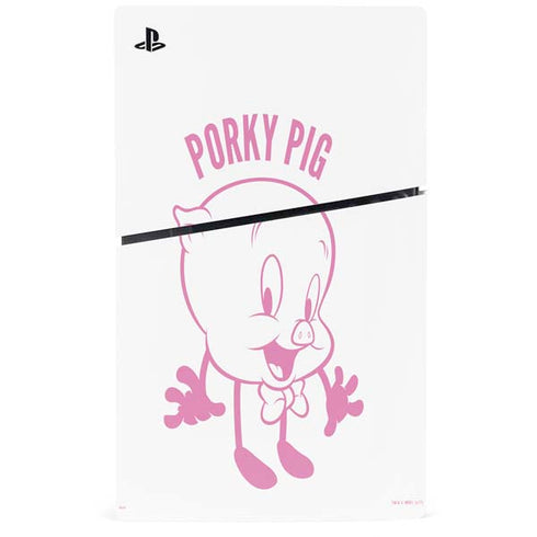 Looney Tunes Porky Pig Big Head PS5 Slim Digital Edition Console Skin