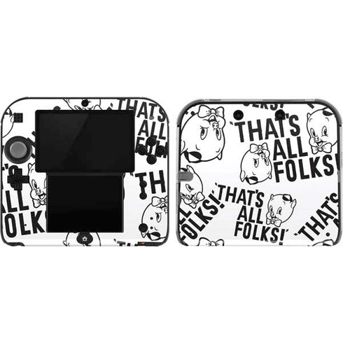 Looney Tunes Porky Pig Black and White Nintendo 2DS Skin