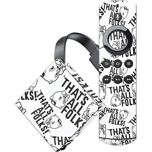 Looney Tunes Porky Pig Black and White Amazon Fire TV Skin