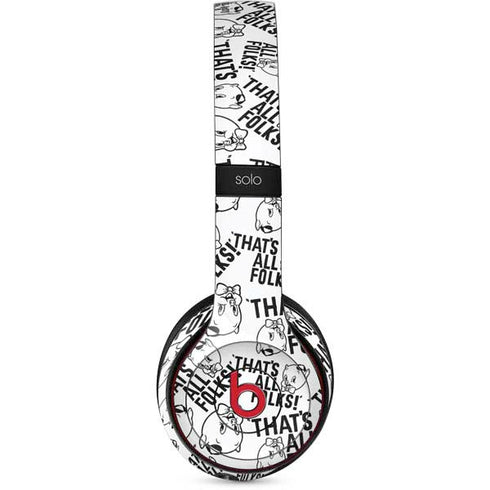 Looney Tunes Porky Pig Black and White Beats Solo 2 Wireless Skin