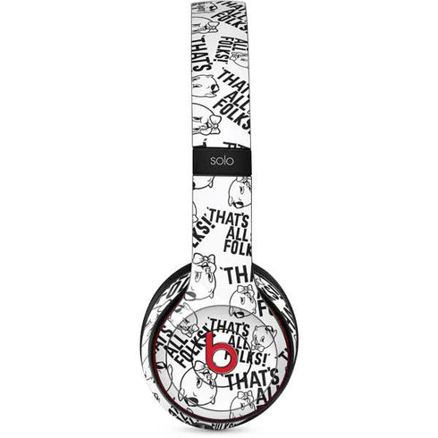 Looney Tunes Porky Pig Black and White Beats Solo 3 Wireless Skin