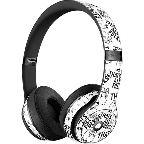 Looney Tunes Porky Pig Black and White Beats Solo 3 Wireless Skin