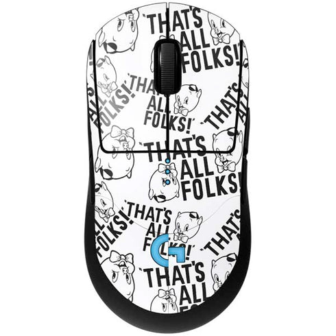Looney Tunes Porky Pig Black and White G Pro Wireless Gaming Mouse Skin