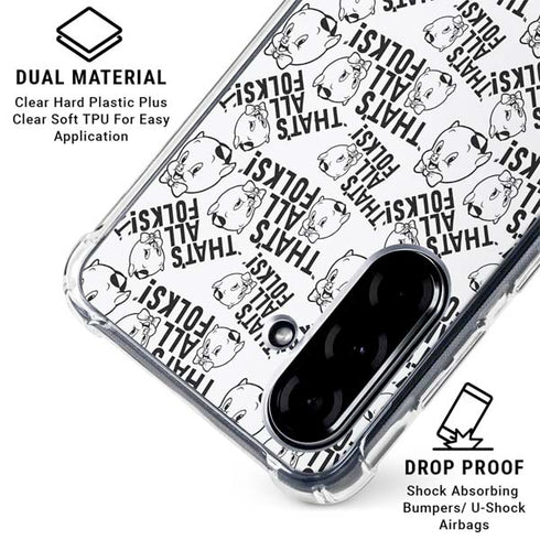 Looney Tunes Porky Pig Black and White Galaxy A36 5G Clear Case