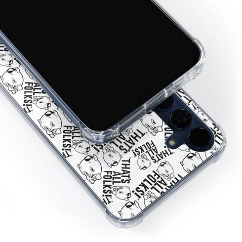 Looney Tunes Porky Pig Black and White Galaxy A55 5G Clear Case