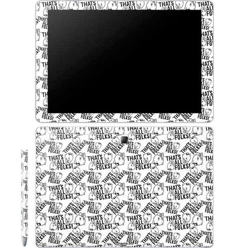 Looney Tunes Porky Pig Black and White Galaxy Book 12in Skin