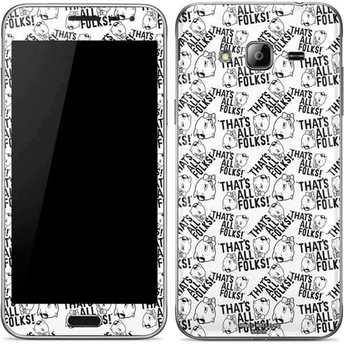 Looney Tunes Porky Pig Black and White Galaxy J3 Skin