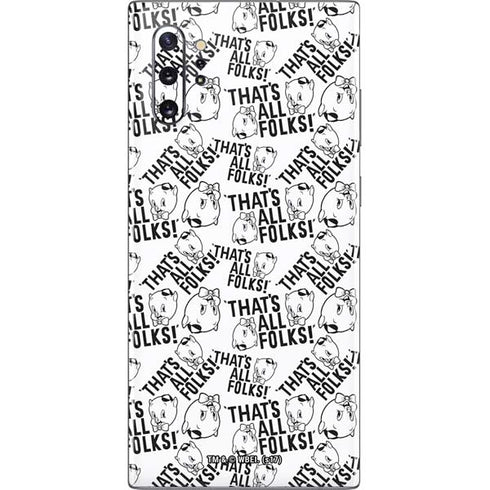 Looney Tunes Porky Pig Black and White Galaxy Note 10 Plus Skin