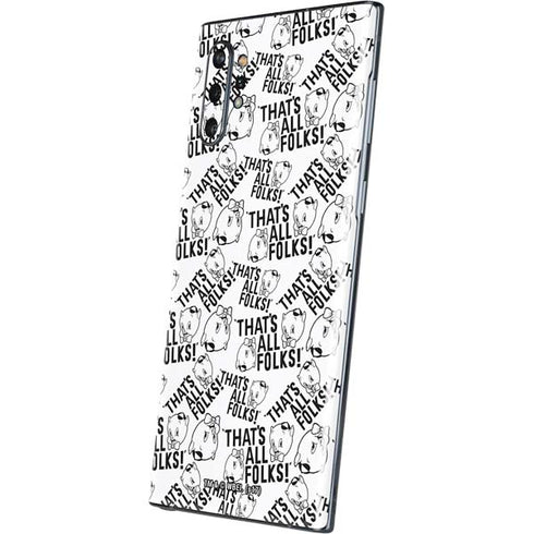 Looney Tunes Porky Pig Black and White Galaxy Note 10 Plus Skin